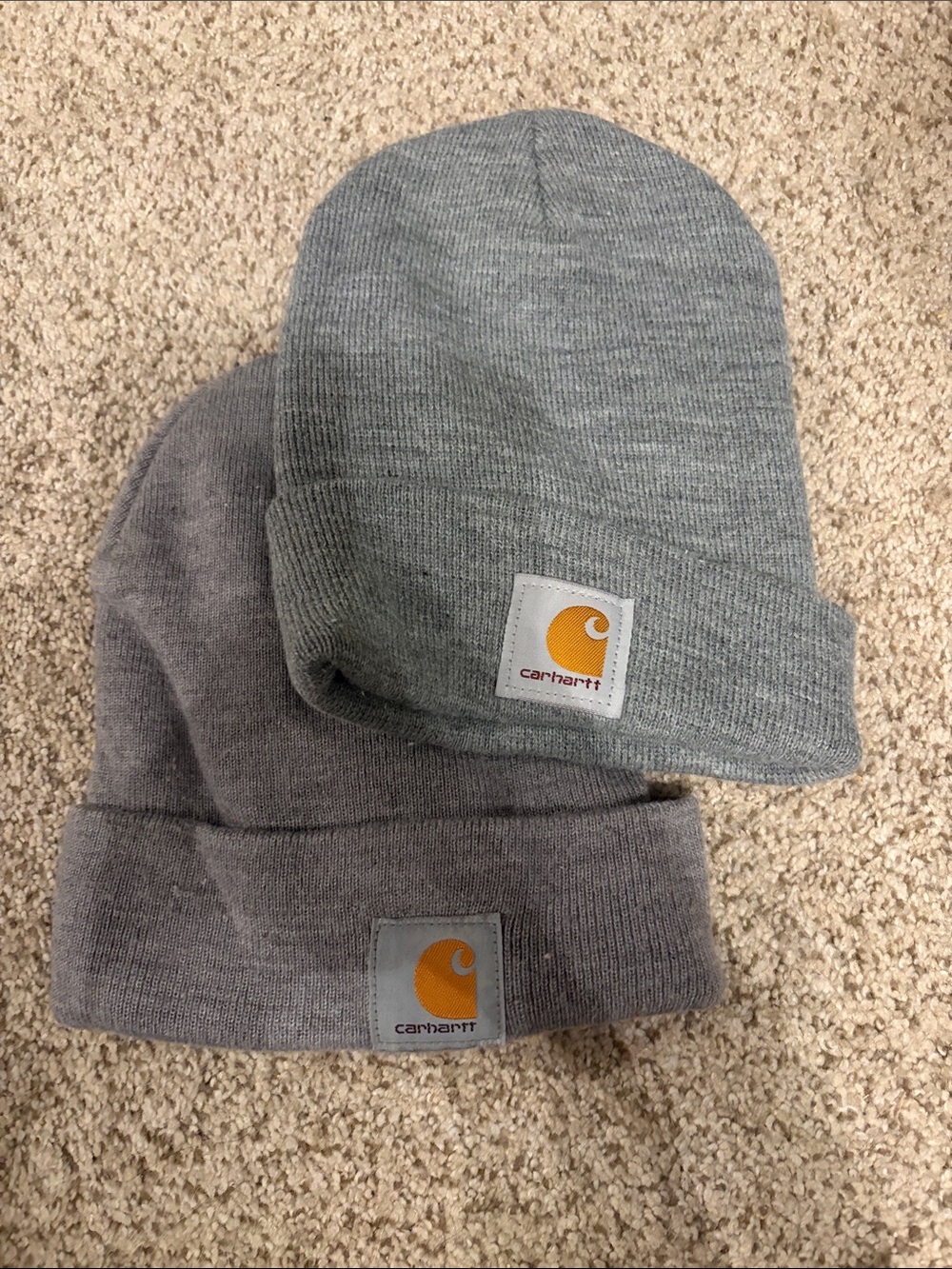 Carhartt Gray Beanies with Logo Patch
